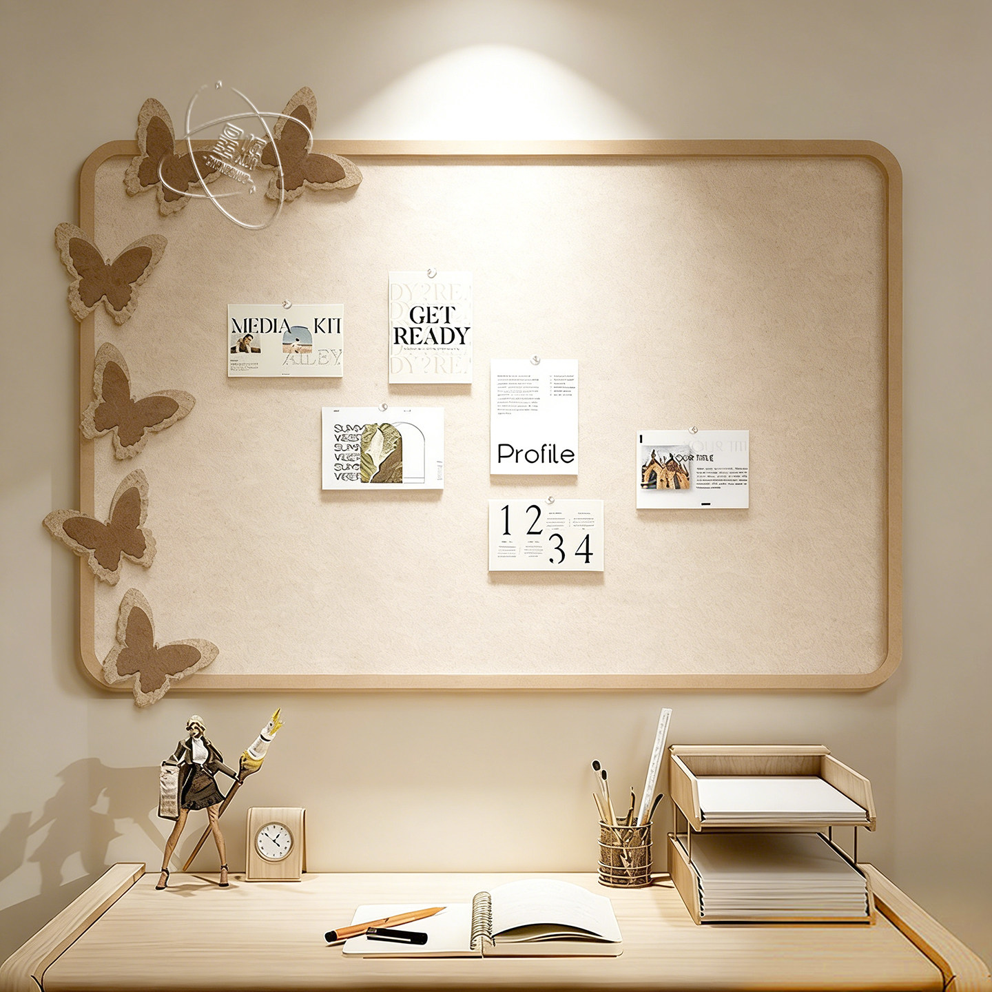 毛毡板墙贴高级感客厅玄关免打孔照片墙背景板组合相框创意蝴蝶墙面装