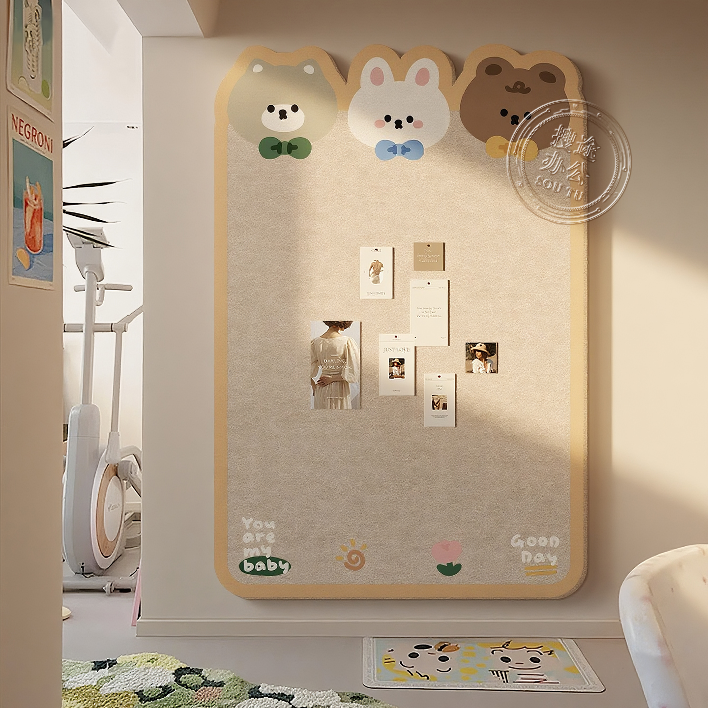 毛毡板墙贴照片墙展示墙背景板