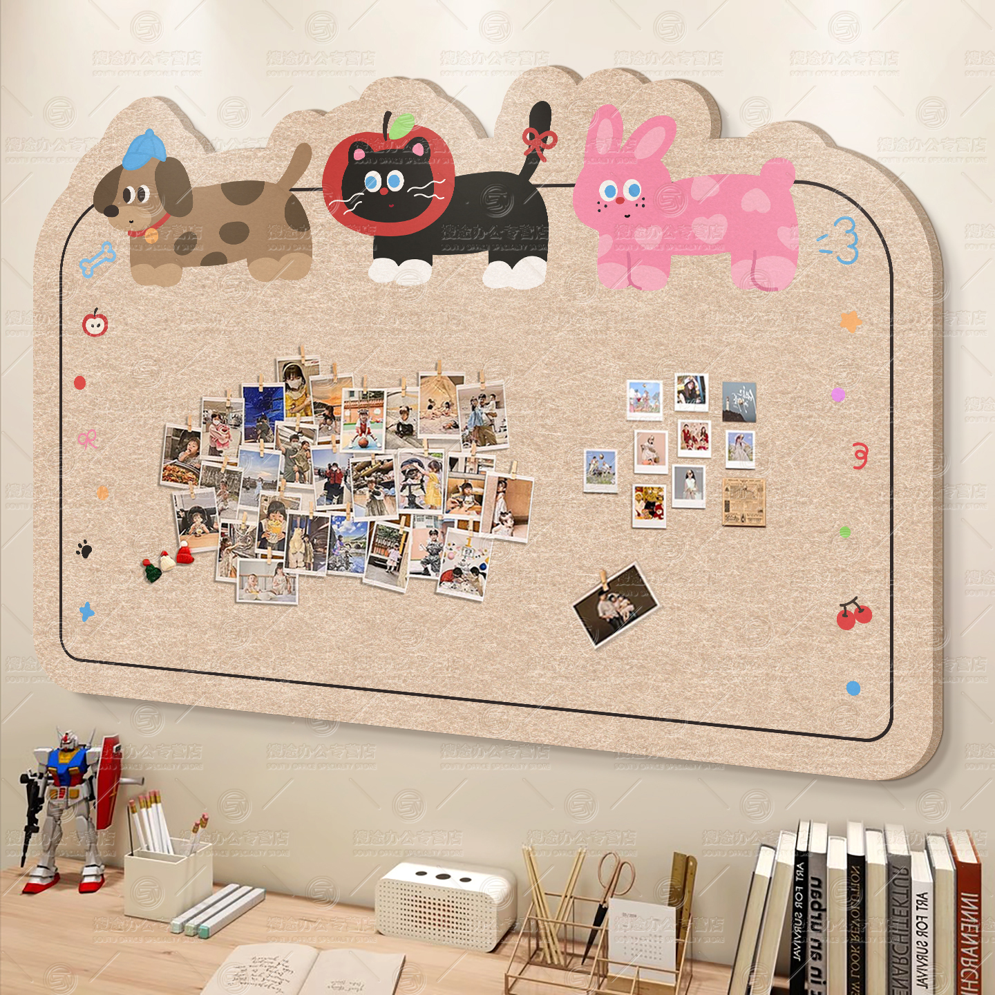 毛毡板毛毡墙贴拍立得照片展示墙照片墙背景板软木板留言板毛粘板
