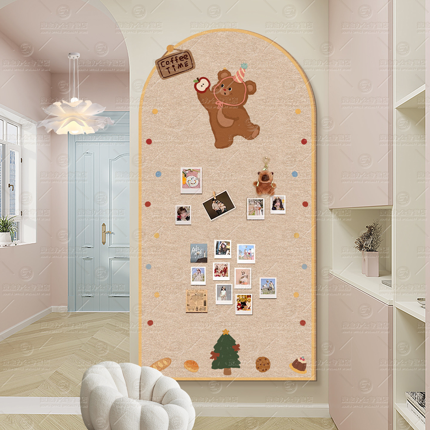 毛毡板毛毡墙贴照片墙展示板背景板高级感客厅玄关羊毛粘板文化墙拍立