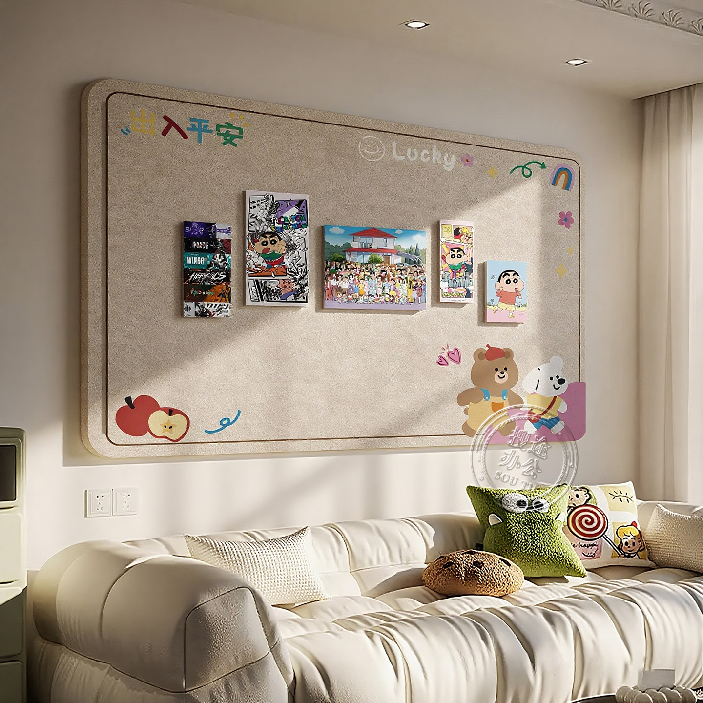 毛毡板墙贴照片墙展示墙背景板