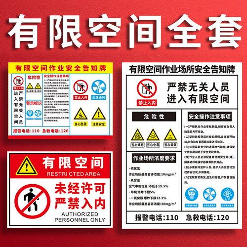 有限空间安全告知牌警示标识牌
