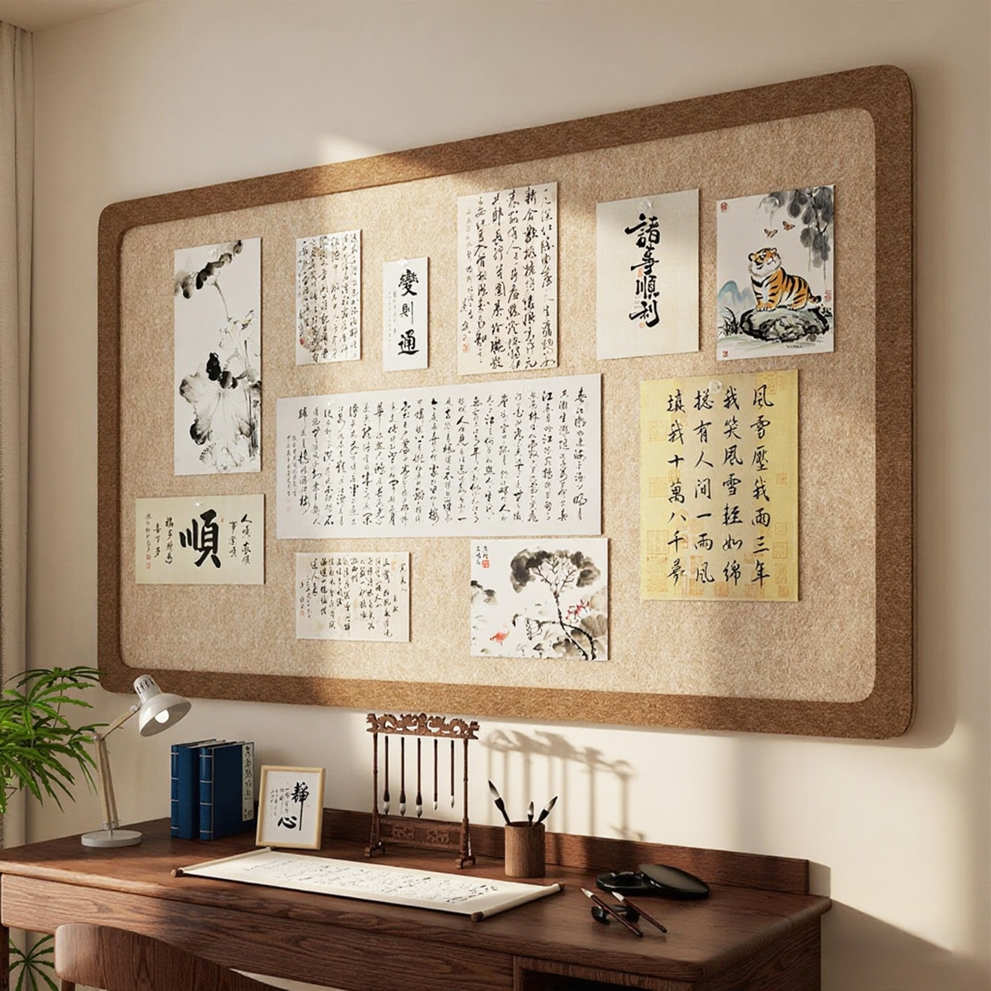 书法作品展示毛毡免打孔可移除