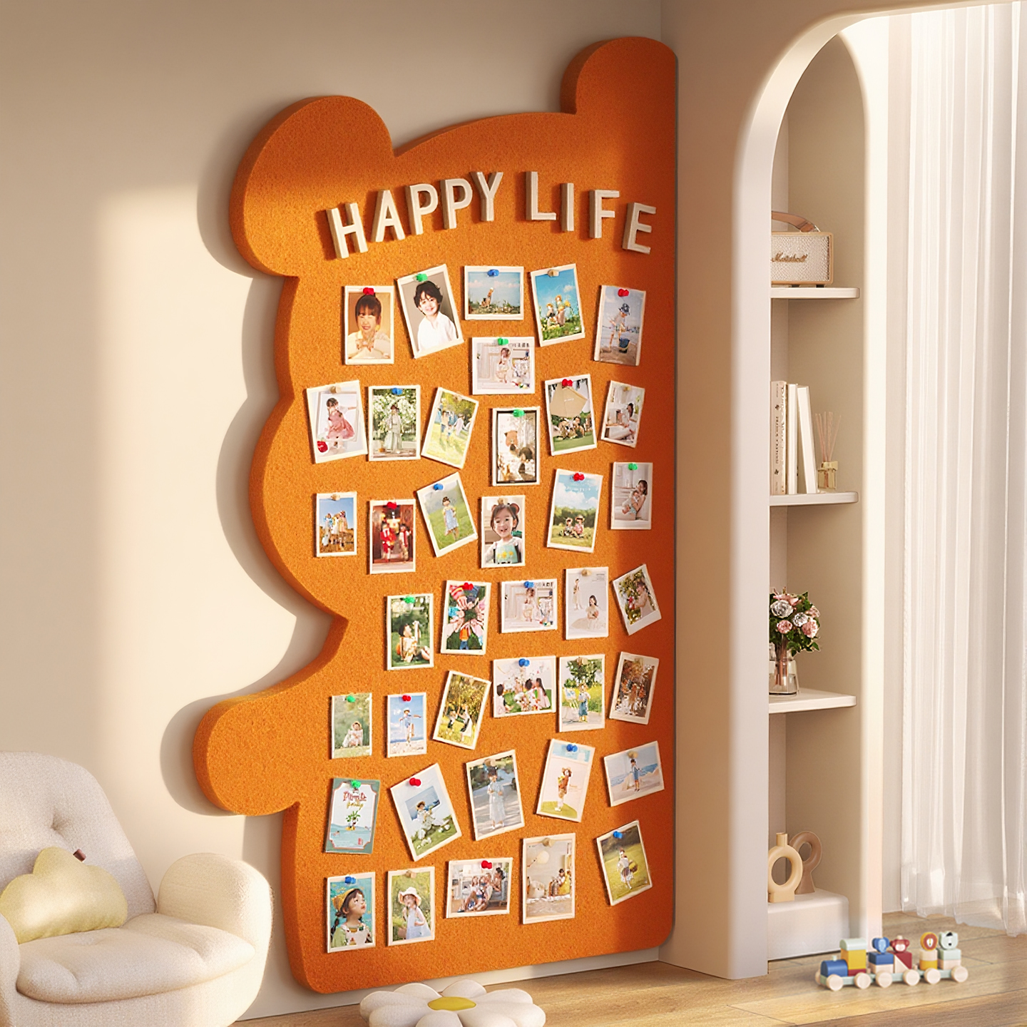 小熊毛毡板照片墙背景板毛毡墙贴