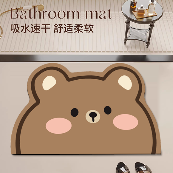 浴室硅藻泥地垫卡通可爱吸水地垫家用厕所门口防滑脚垫淋浴间地毯,居家布艺,家用脚垫,淘宝优惠券,粉丝福利购,淘宝优惠卷