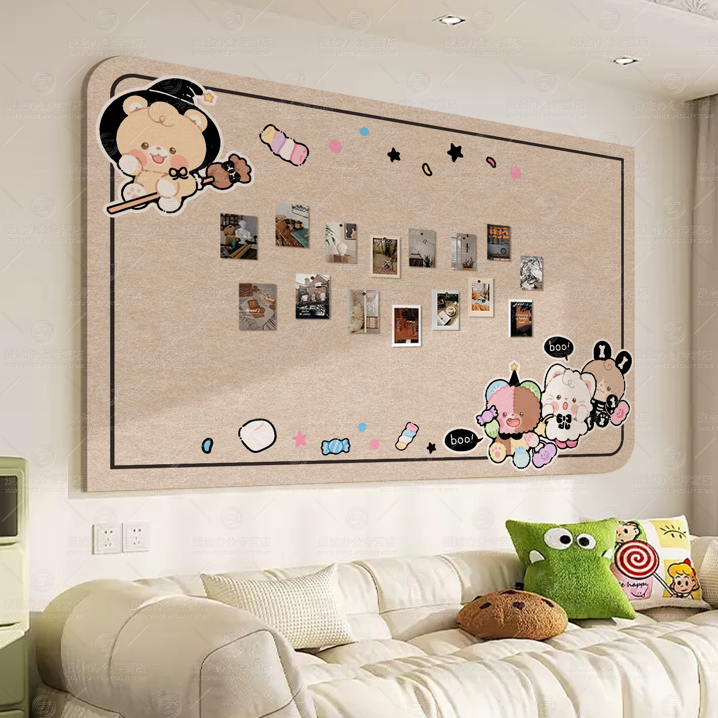 毛毡板照片墙背景板毛毡墙贴自黏贴软木板创意DIY装饰墙面拍立得,文具电教/文化用品/商务用品,软木板/照片板/毛毡板,淘宝优惠券,粉丝福利购,淘宝优惠卷