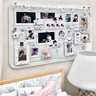 毛毡板可定制创意免打孔照片墙背景板客厅玩偶收纳墙高级感墙面装饰自粘相册墙幼儿园软木板公告栏毛毡墙贴