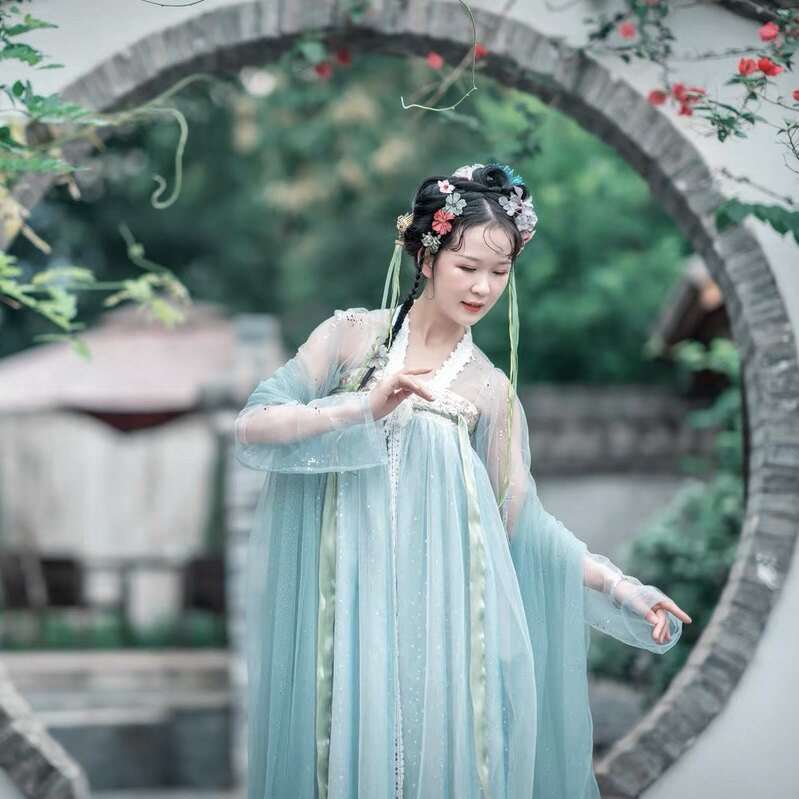 【烫金幻色纱】汉服披帛女头纱百搭诃子单件纱巾舞蹈飘带唐风披纱