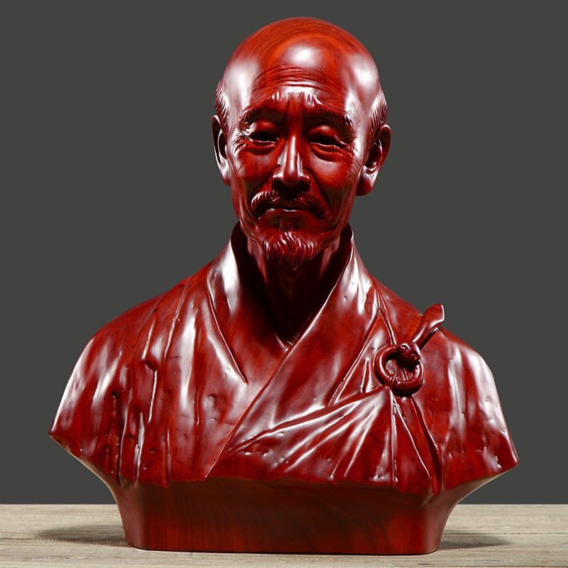 红花梨木雕弘一法师摆件中式禅意家居客厅书房办公桌红木艺术礼品