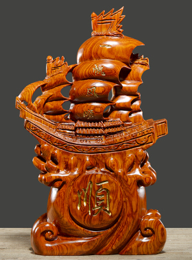 刺史帆船红木办公室开业工艺品