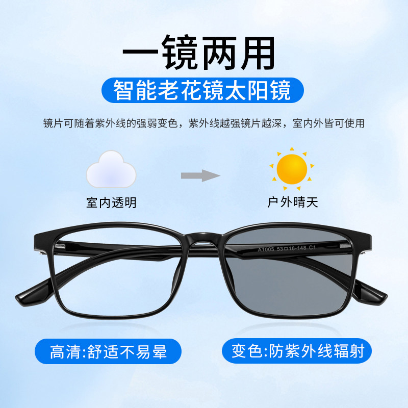 专业配变色老花镜男品牌高端名牌放大德国专柜显年轻老人老光眼镜
