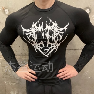 限定Gymshark Carlos element合作运动健身高弹修身速干圆领T恤C7