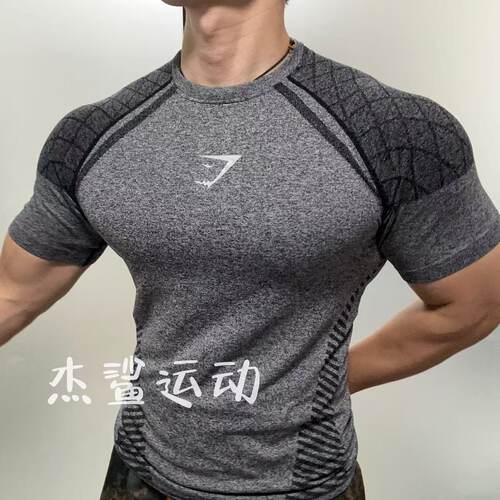 GYMSHARK Phantom幻影V2绝版男运动健身无缝速干弹性修身圆领短袖