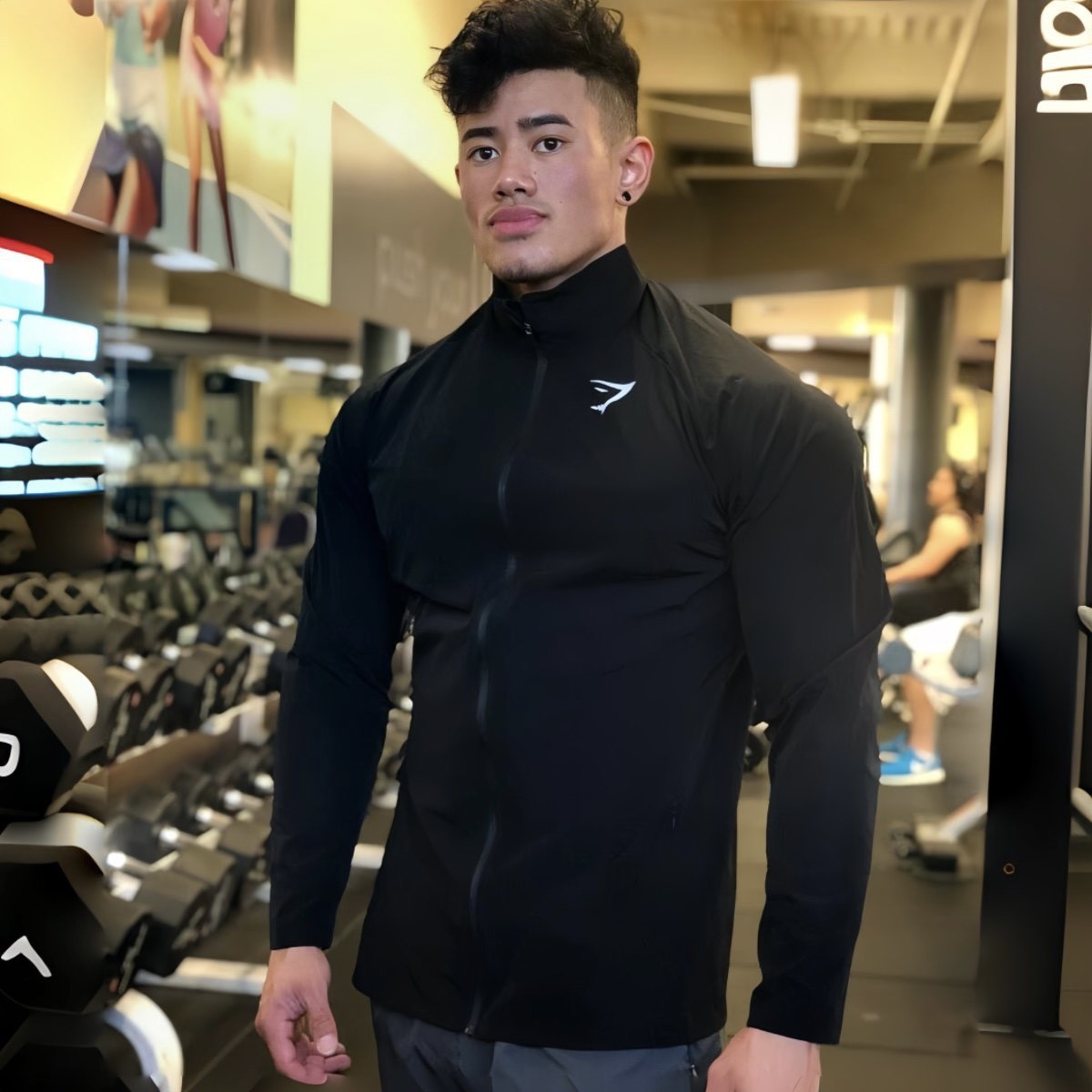 GYMSHARK零重力GRAVITY男运动休闲速干修身小标拉链夹克外套K4