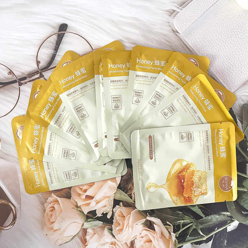 正品韩婵蜂蜜补水润泽面膜深层清洁保湿滋润收缩毛孔提亮肤色靓肤