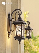欧式 户外防水壁灯太阳能庭院户外别墅露台门墙外墙覆古电模型