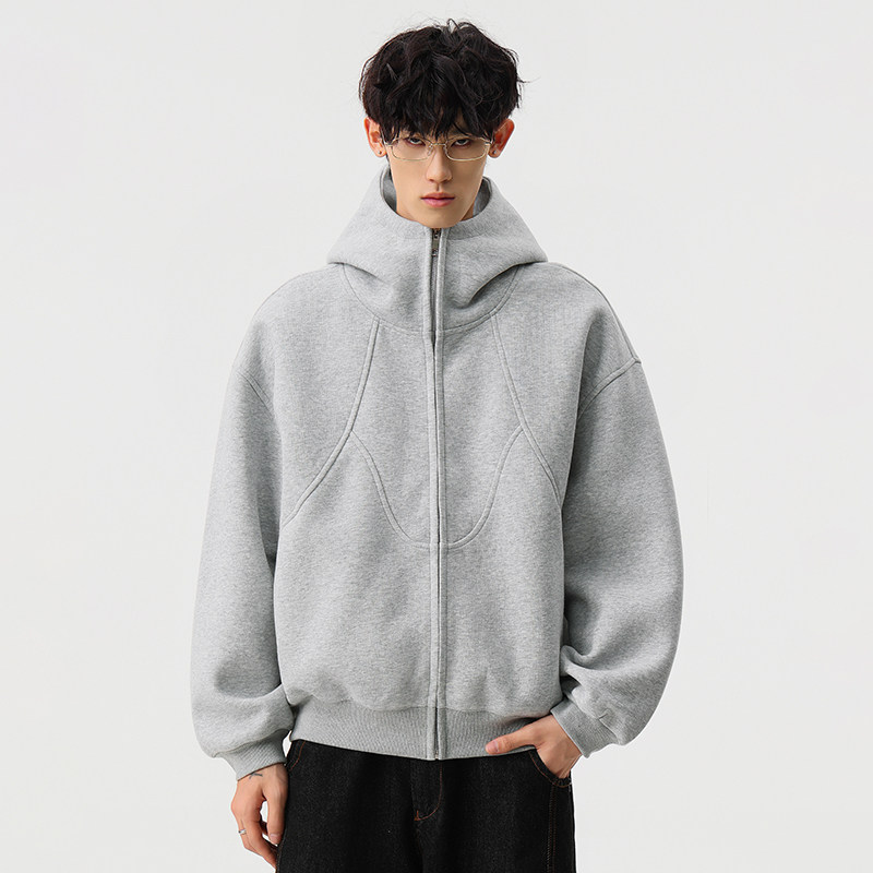 Mansway男道男装宋松GOODBAI白敬亭范丞丞420克卫衣连帽开衫外套