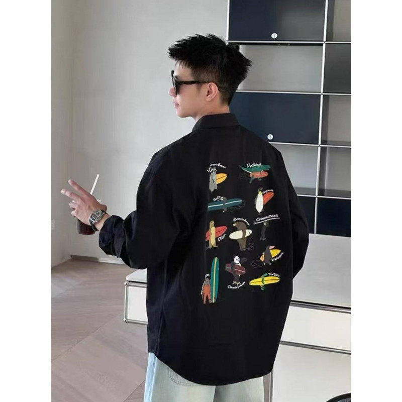 Crying Center男吕小虎阿茶与阿古执行周期长袖衬衫小众设计外套