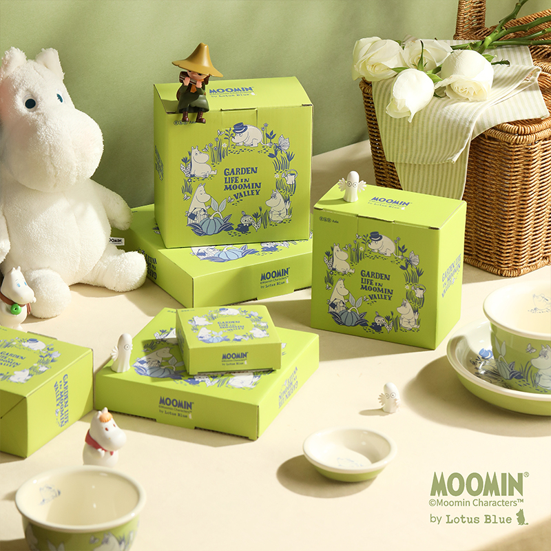 蓝莲花生日卡通姆明餐具