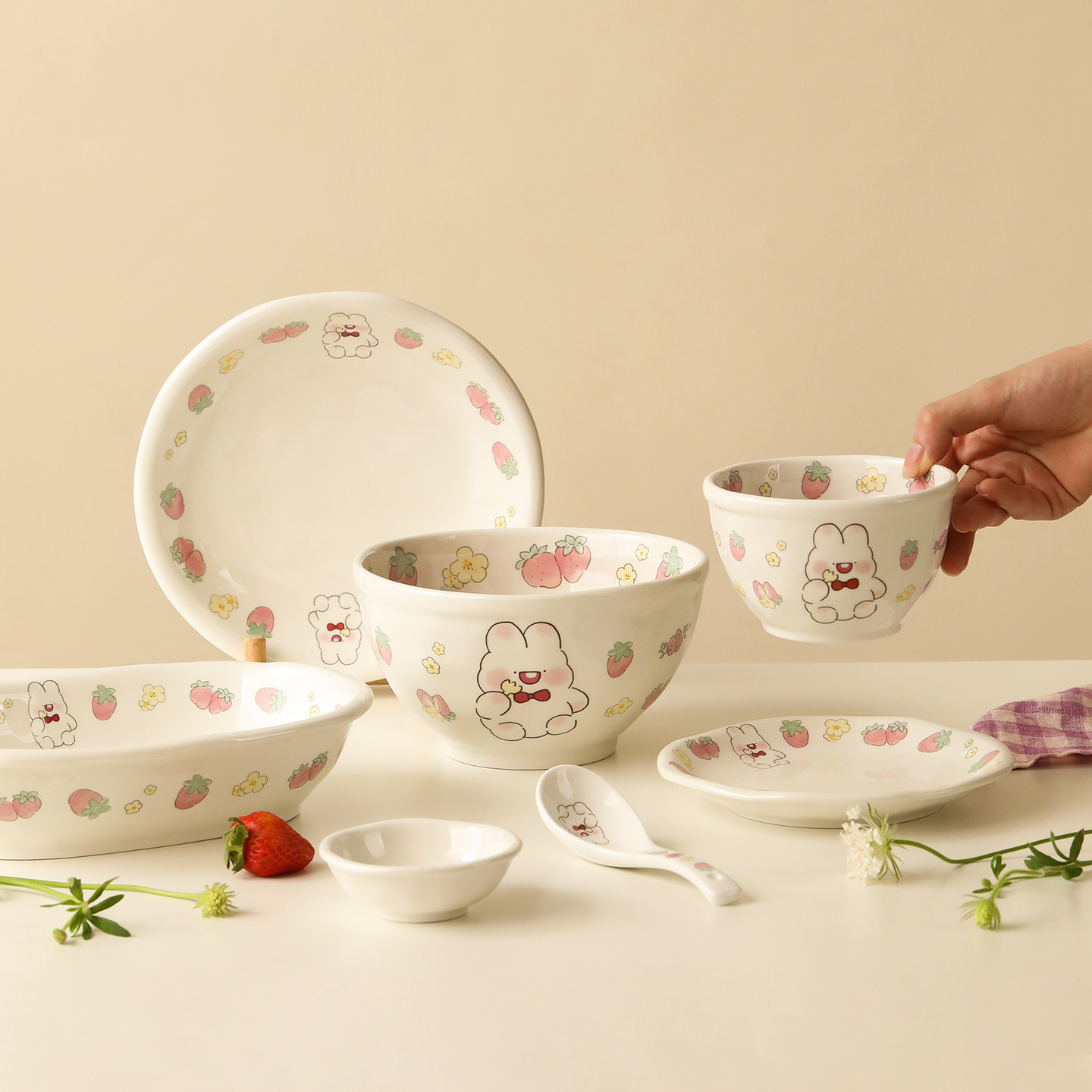 蓝莲花高颜值面碗餐具套装家用2025新款高颜值米饭碗儿童碗酸奶碗,餐饮具,碗,淘宝优惠券,粉丝福利购,淘宝优惠卷