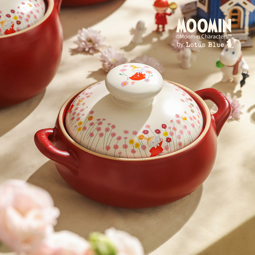 蓝莲花moomin姆明砂锅陶瓷锅亚美高颜值耐高温干烧不裂煲汤锅专用