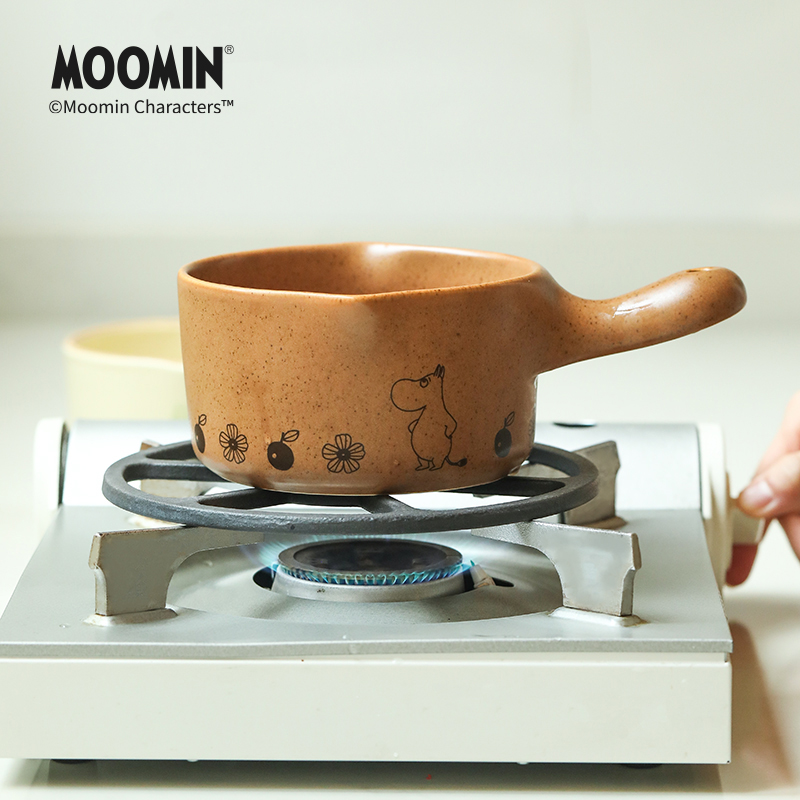 蓝莲花moomin姆明家用陶瓷砂锅带手柄燃气灶奶锅小巧宝宝婴儿辅食