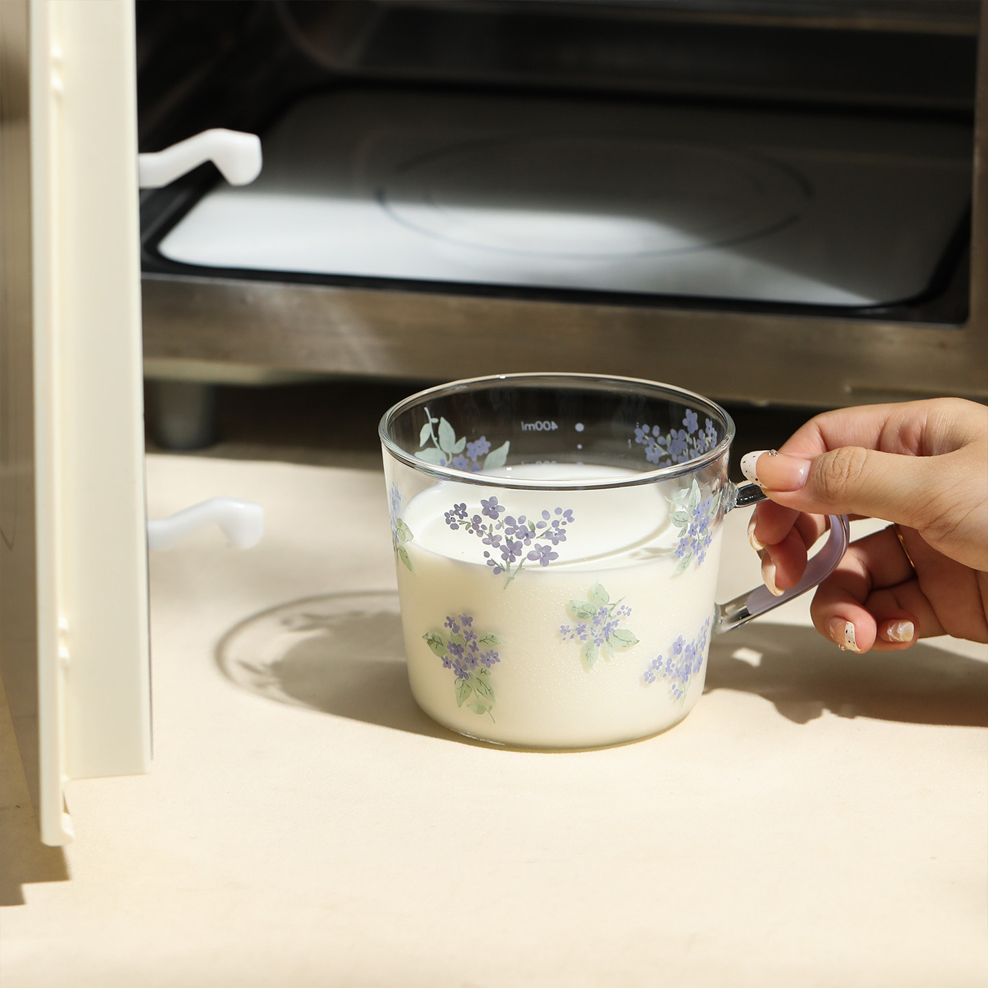 蓝莲花高颜值咖啡杯杯子家用办公室女生耐高温高硼硅玻璃水杯茶杯,餐饮具,奶杯/牛奶杯,淘宝优惠券,粉丝福利购,淘宝优惠卷