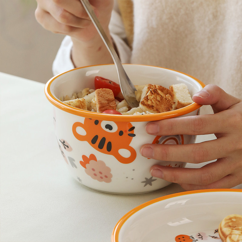 蓝莲花虎年餐具吃饭碗高颜值单个碗儿童汤碗陶瓷家用微波炉专用,餐饮具,碗,淘宝优惠券,粉丝福利购,淘宝优惠卷