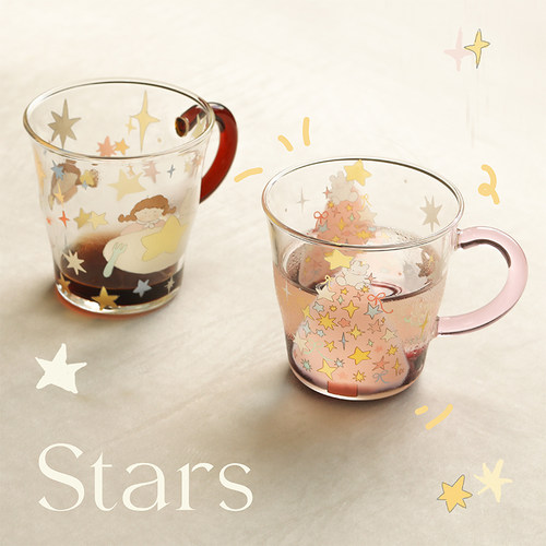 蓝莲花高硼硅玻璃圣诞杯子