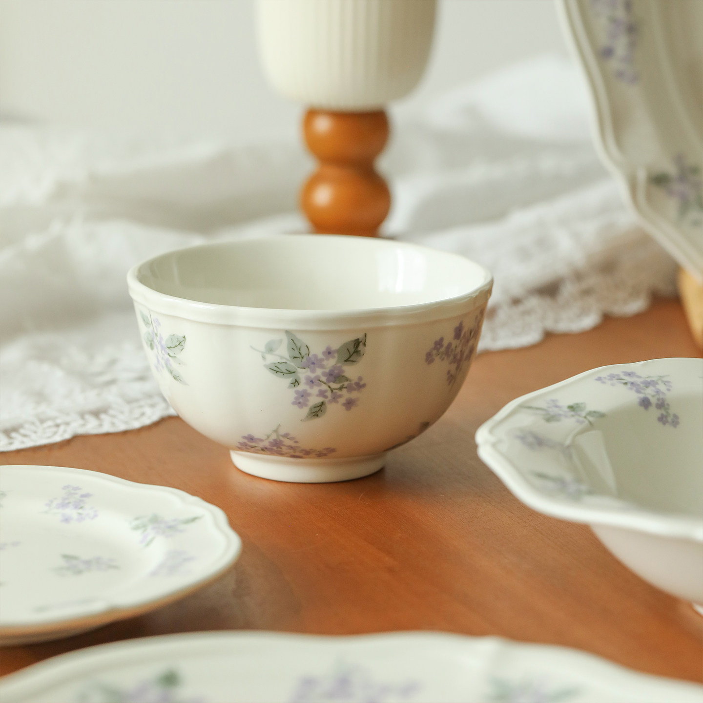 蓝莲花陶瓷米饭碗家用餐具高级感小众女生高颜值面碗汤碗套装轻奢,餐饮具,碗,淘宝优惠券,粉丝福利购,淘宝优惠卷