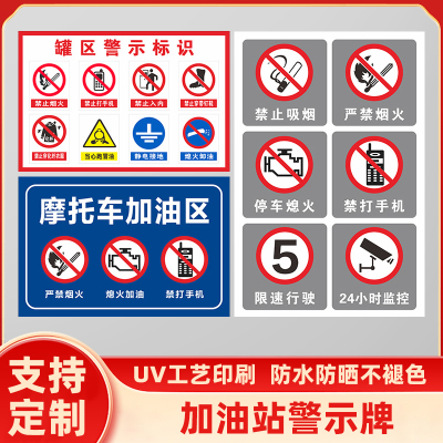加油站安全警示牌进站须知罐区牌卸油安全操作规程摩托车区禁止吸烟限速标识油库重地严禁烟火标志提示牌标识