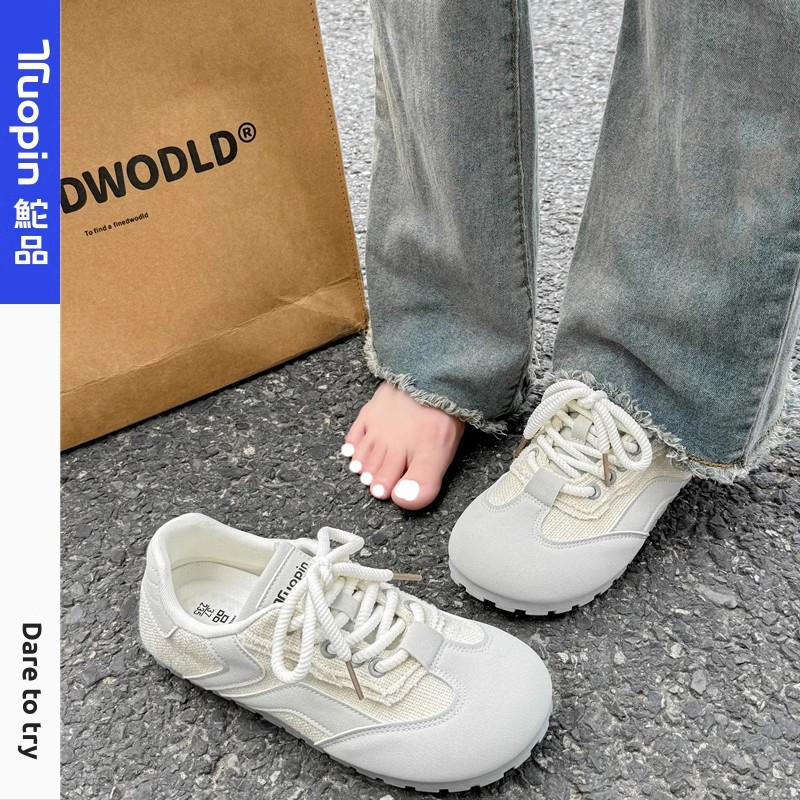 鮀品小白鞋女2026春夏通勤休闲板鞋百搭鞋子软底女鞋芭蕾德训鞋,女鞋,休闲板鞋,淘宝优惠券,粉丝福利购,淘宝优惠卷