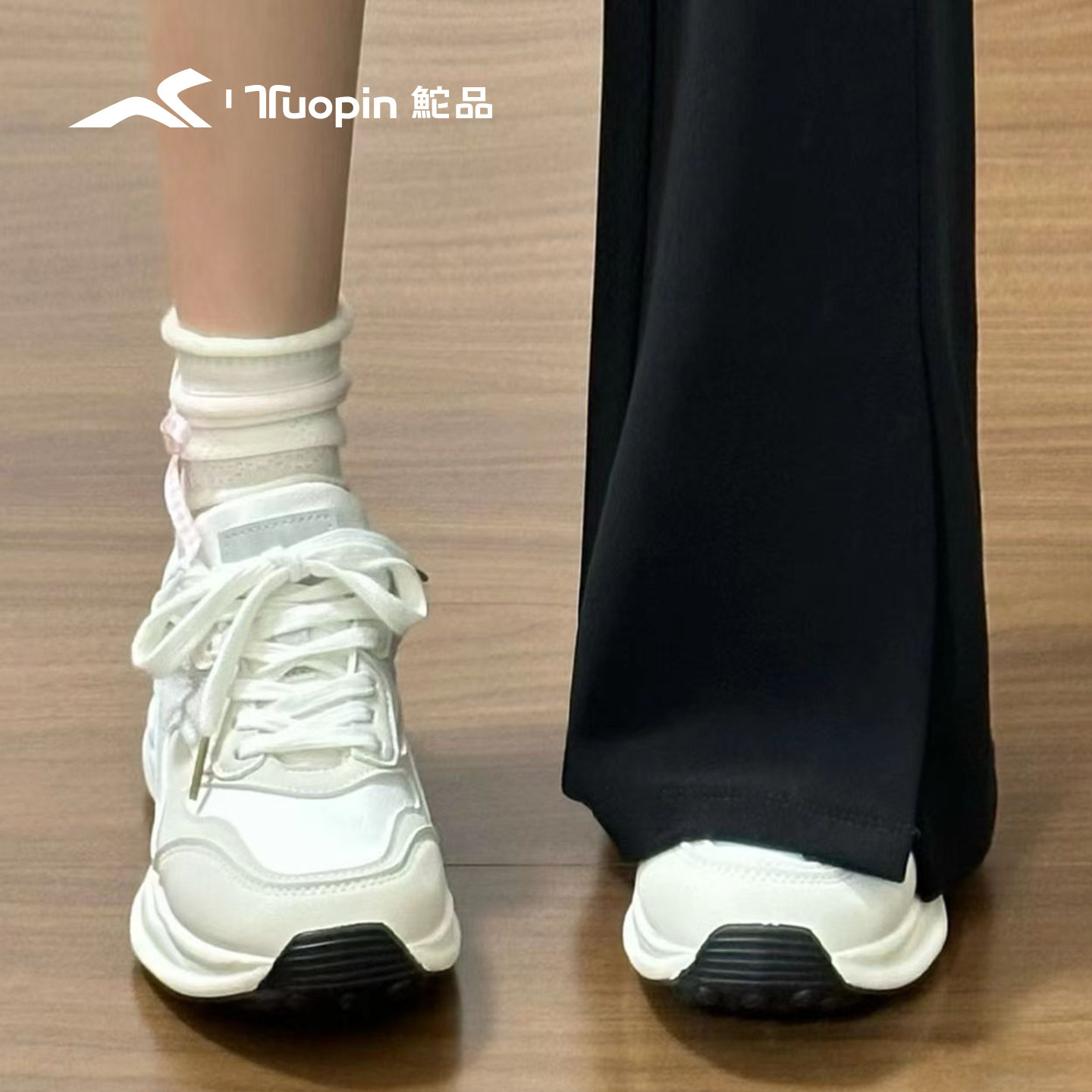 鮀品阿甘鞋女款2026春季新款厚底百搭小白鞋学生加绒运动跑步鞋子