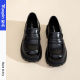 女夏季 2025新款 增高黑色小皮鞋 鮀品厚底乐福鞋 百搭英伦复古风单鞋