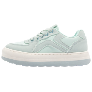 鮀品薄荷绿板鞋女2026春秋季新款百搭厚底鞋子增高运动休闲小白鞋