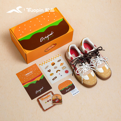 鮀品明星同款汉堡德训鞋女2025冬季新款百搭原创真皮休闲运动鞋子