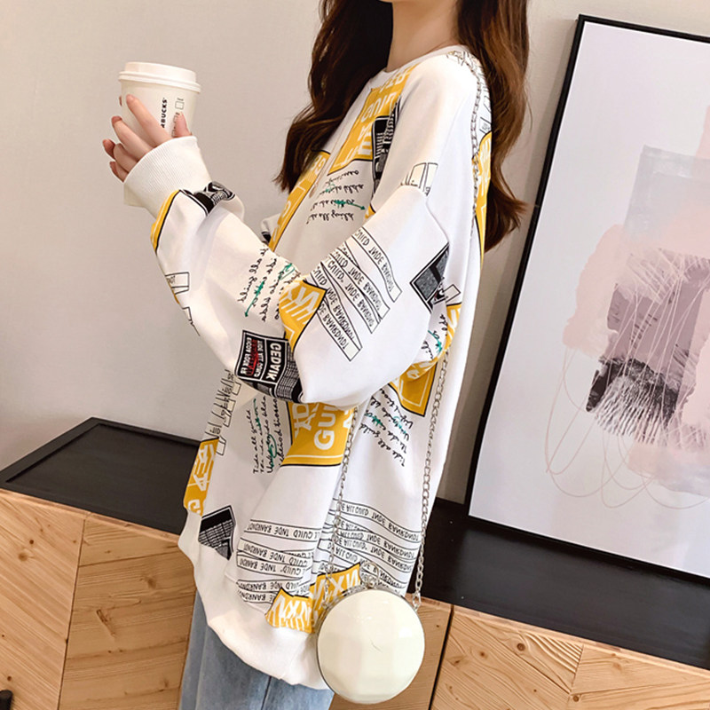 欧洲站女装欧货潮港味潮人馆春秋卫衣2021年新款女中长款韩版宽松|msdalam kategori Butik wanita / wanita, wanita saiz besar - dari Buy2taobao.com untuk memberikan perkhidmatan ejen Taobao profesional membeli