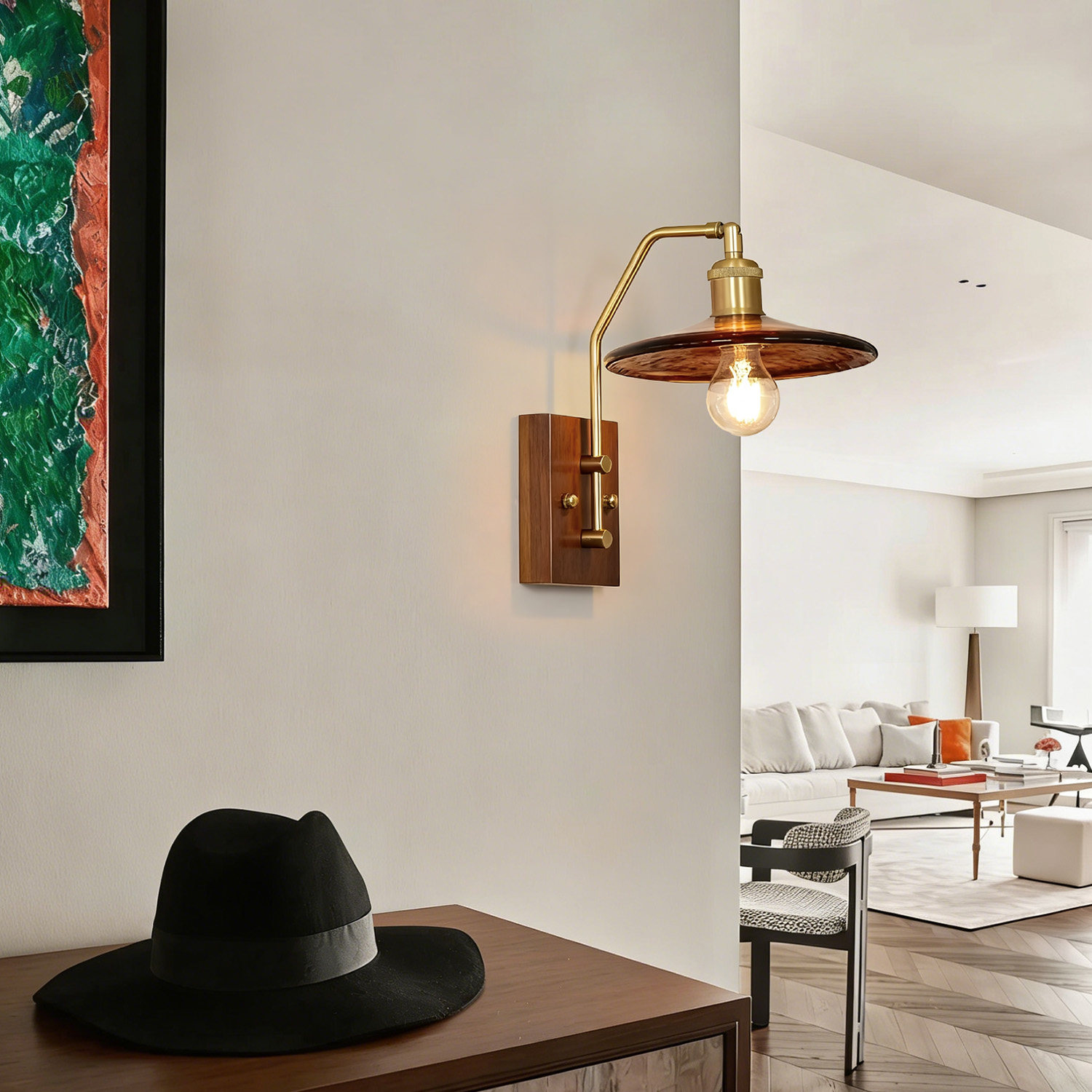 复古玻璃壁灯中古客厅氛围感卧室床头灯2026新款法式楼梯墙壁灯,家装灯饰光源,壁灯,淘宝优惠券,粉丝福利购,淘宝优惠卷