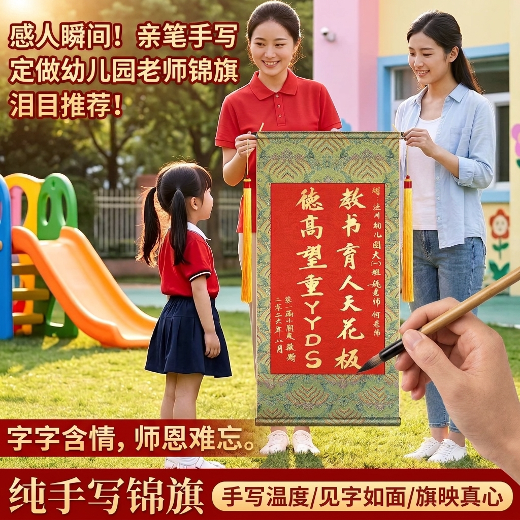 【手写温度机印比不了】锦旗定制