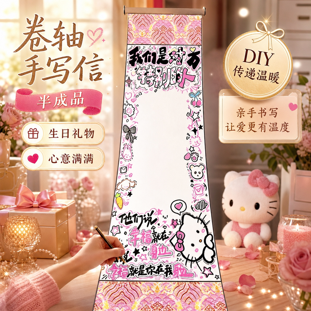 【自带图案直接写】卷轴手写信图片