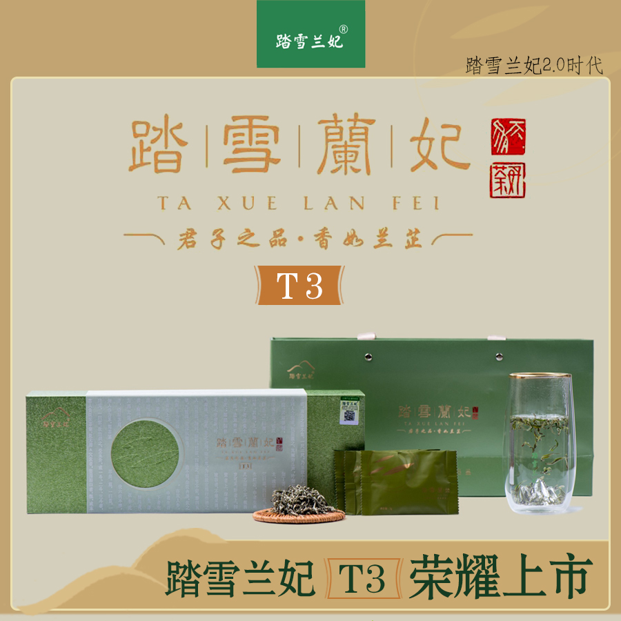 踏雪兰妃茶叶T3特级2022蒙顶山黄茶健康品牌高档商务礼盒装茶90克