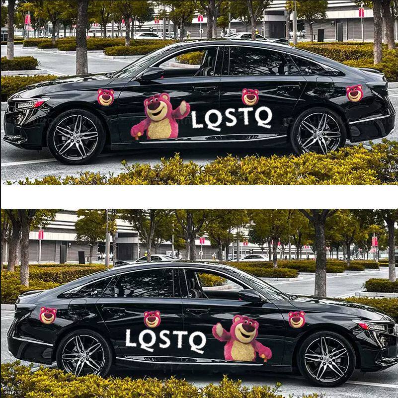 草莓熊车贴汽车贴纸卡通可爱划痕汽车贴片/贴纸