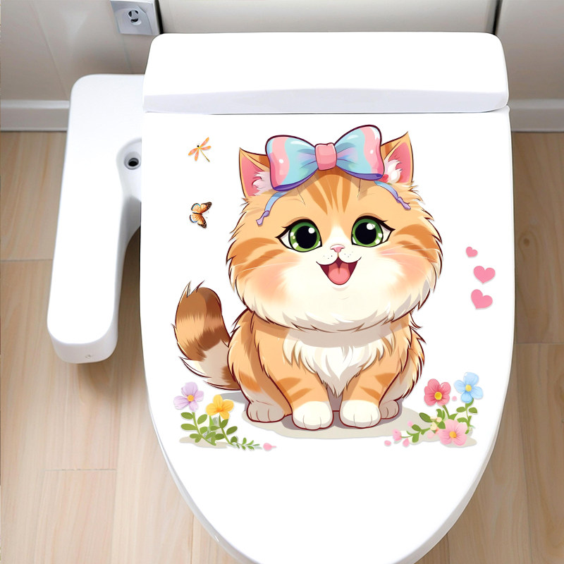蝴蝶结猫咪可爱温馨汽车车身遮瑕卧室客厅冰箱防水自粘美化瓷砖贴,家居饰品,瓷砖贴,淘宝优惠券,粉丝福利购,淘宝优惠卷