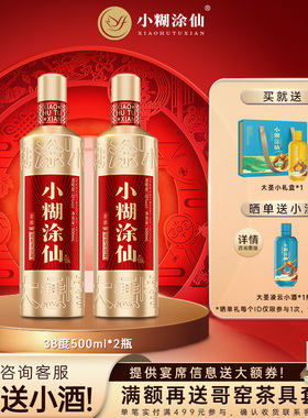 小糊涂仙（金酿V60）38度500ml*2瓶浓香型白酒裸瓶