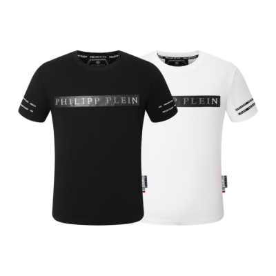 夏 打底新款菲利普潮牌短袖T恤修身金属配饰体恤男女同款半袖上衣