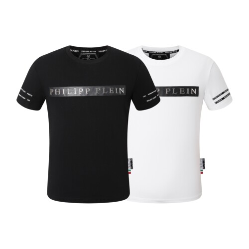 夏 打底新款菲利普潮牌短袖T恤修身金属配饰体恤男女同款半袖上衣