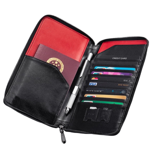 丹麦防盗刷护照包真皮多功能出国留学钱包旅行机票夹护照夹卡包