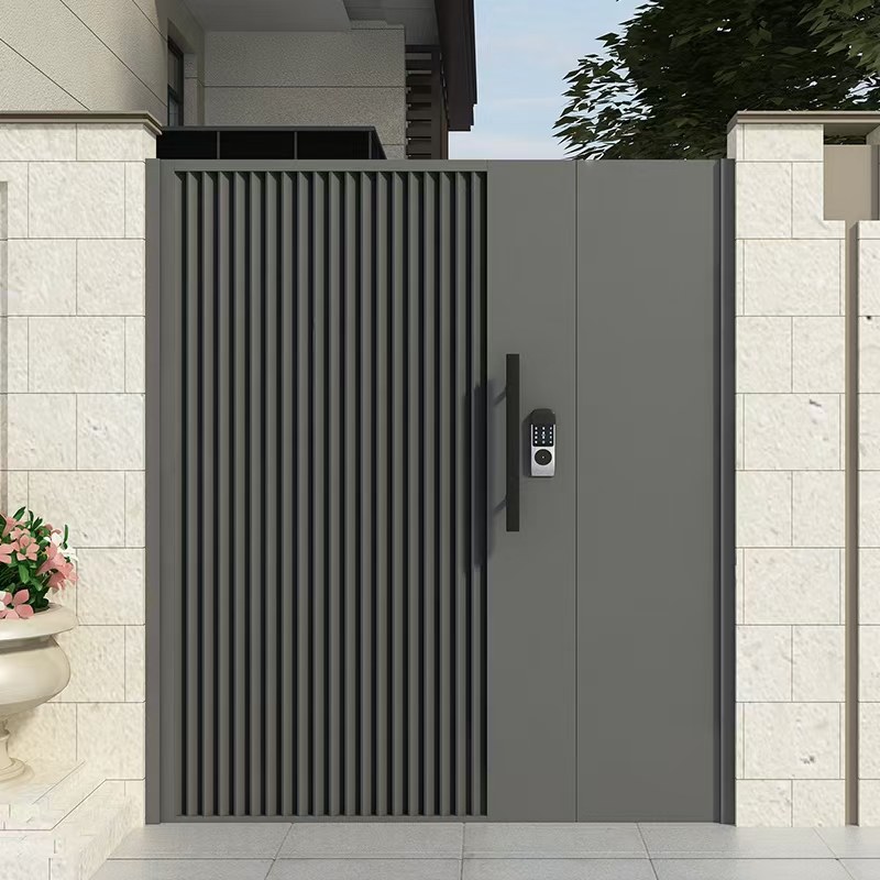 铝合金庭院门铝合金别墅门铁艺双开单开门现代中式农村自建房大门