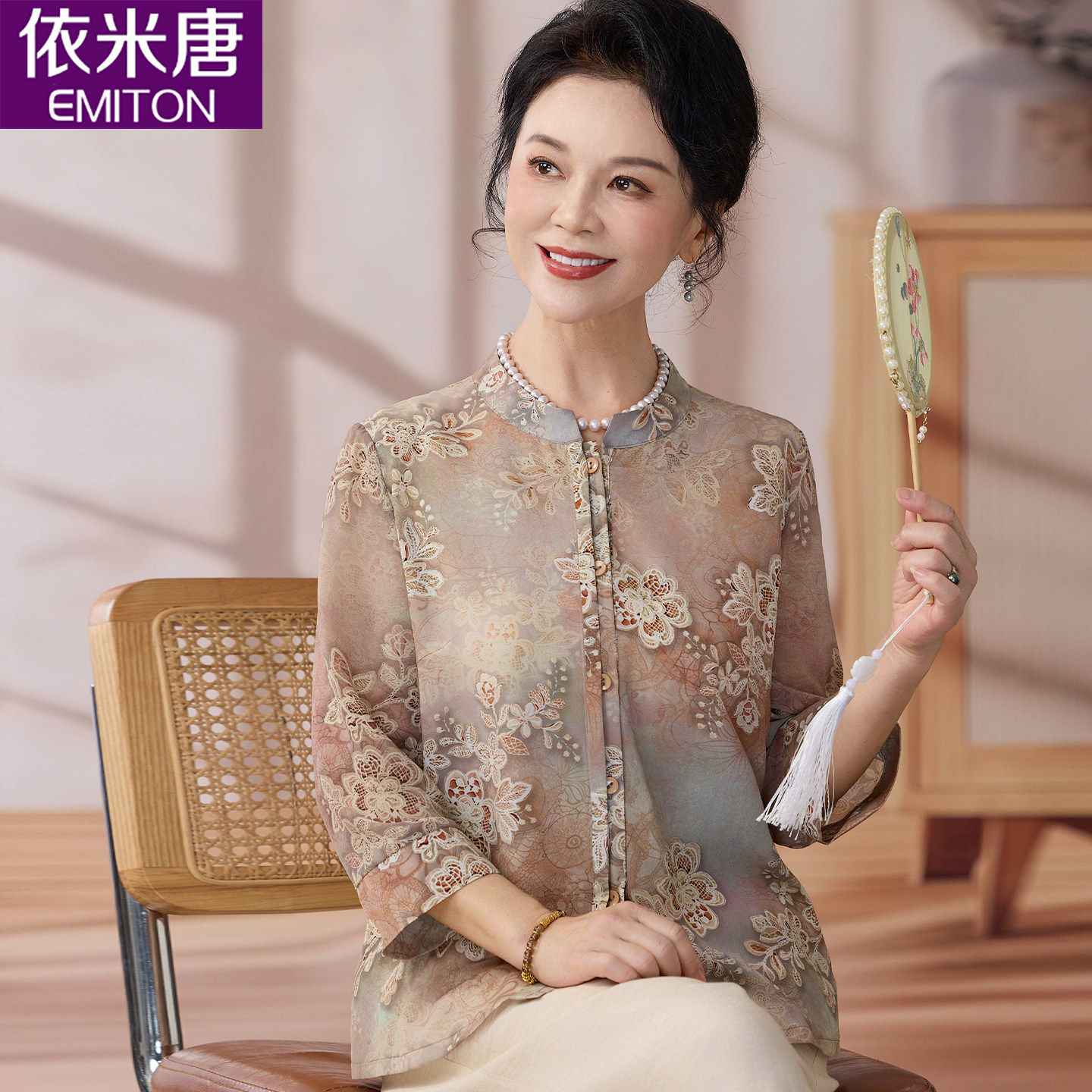 中老年人春夏季七分袖衣