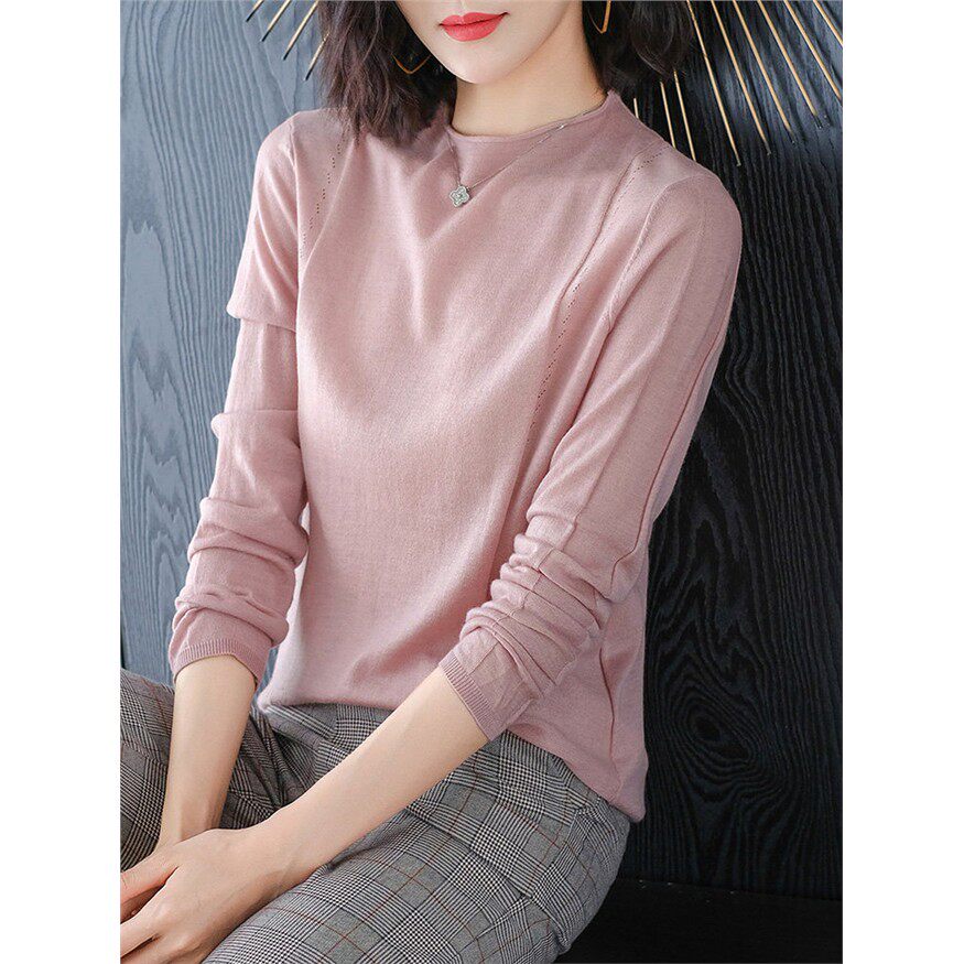超细羊毛针织打底衫春装2026年新款女装洋气内搭上衣薄款毛衣春秋